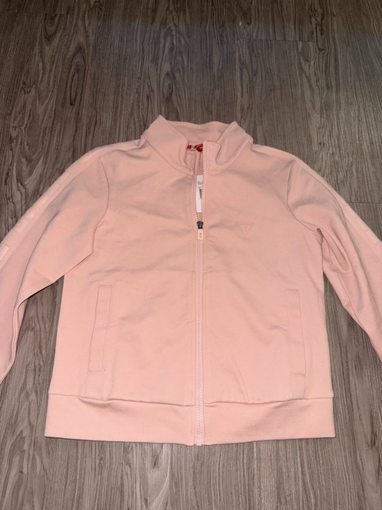 Guess Jackets & Blazers - Guess Light Pink Zip-Up Jacket with Logo Tag